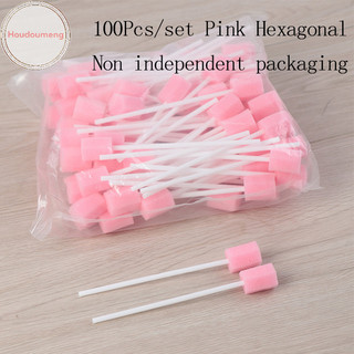 Houdumeng 100 Chiếc Dùng Một Lần Chăm Sóc Răng Miệng Bọt Biển Làm Sạch Răng Miệng Có Que VN