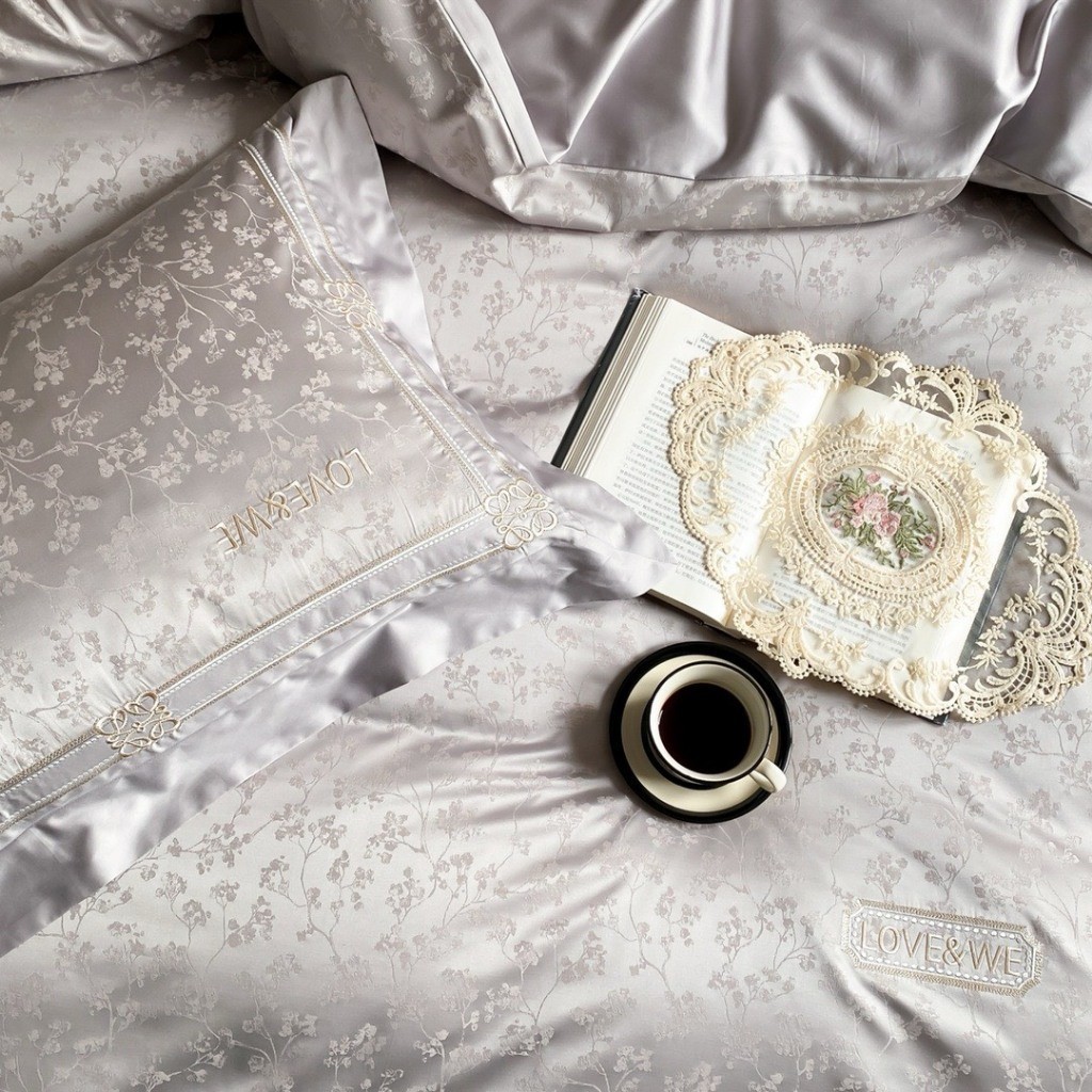 (L4356)Bộ Chăn Ga Gối Lụa Jacquard Bộ Sưu Tập Venice Cao Cấp - MemMinbedding Luxury