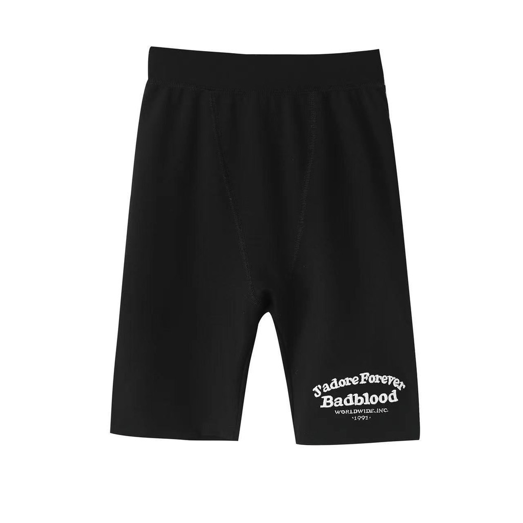 Badblood Sports Yoga Pants Short Embroidery Slim Fit Hip Raise Slim Fit Running Leggings Riding Tide