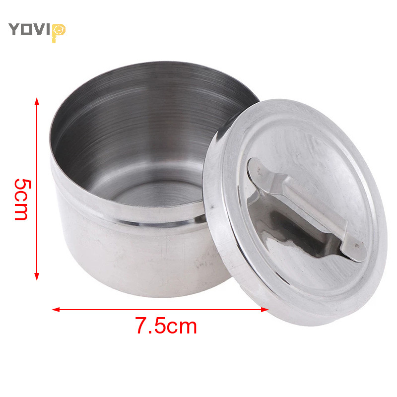 Yovip 1 Hộp Tròn 304 Thép Không Gỉ Cotton Thùng Thùng Phòng Thí Nghiệm Dụng Cụ Và Dụng Cụ Bảo Quản Có Nắp VN