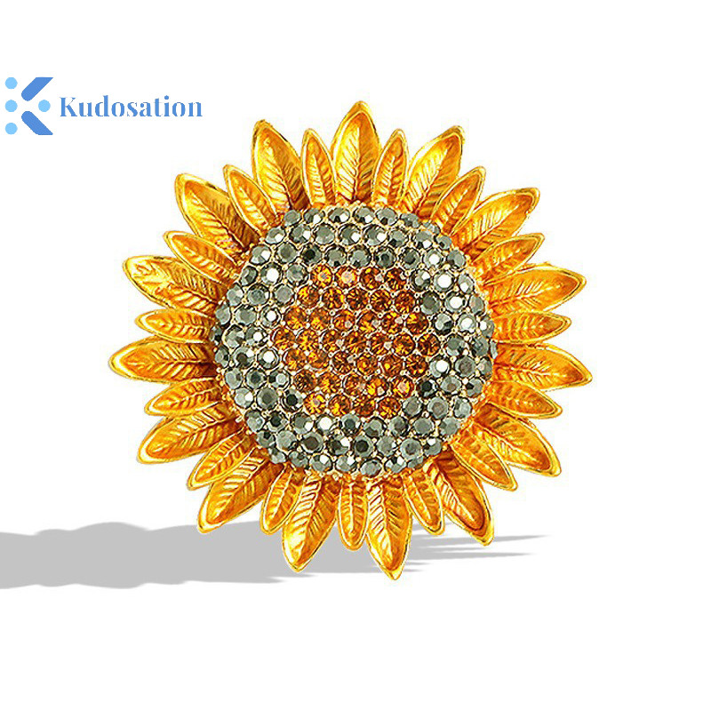 Kudosation Vintage Collecg Vẻ Đẹp Hoa Từ Hoa Hướng Dương Thổ Cẩm Dành Cho Nữ Cô Gái Tiệc Cưới Thổ Cẩm Chân Quà Tặng