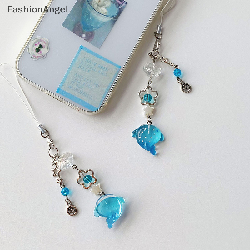 FashionAngel Dễ Thương Mô Phỏng Biển Điện Thoại Di Động Dây Xích Thủ Công Đính Hạt Móc Khóa Phụ Kiện Cá Quyến Rũ Thẩm Mỹ Y2k Độc Đáo TH