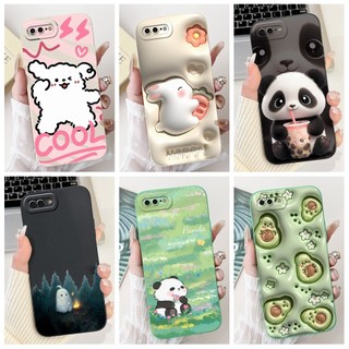Dành Cho iPhone 7 8 Plus Ốp Lưng Hoạt Hình Đáng Yêu Silicon Mềm Cạnh Thẳng Vuông Ống Kính Bảo Vệ Cho iPhone 7Plus 8Plus Vỏ