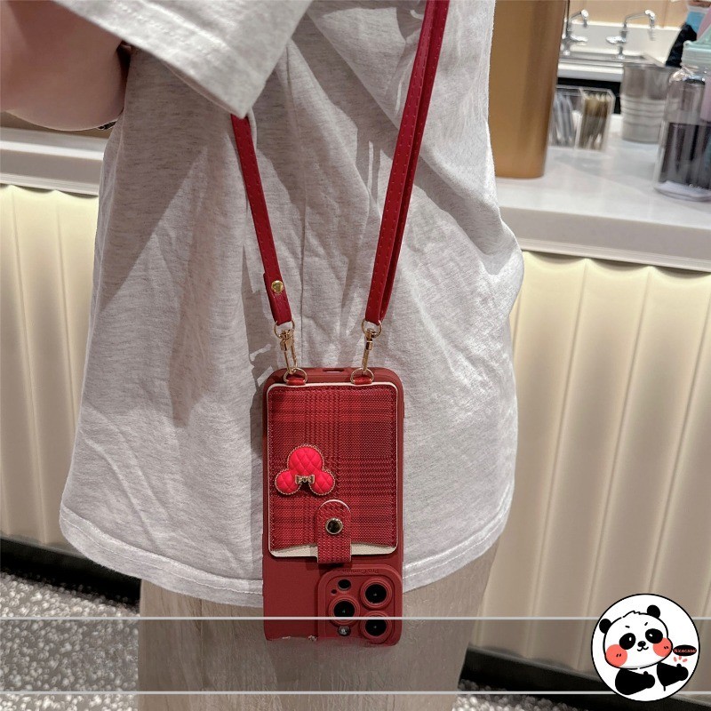 Ốp Ví Cho OPPO Reno 11A 11F 11 10 9 8 Pro Plus 11F 8T 5G 4G Vỏ Sang Trọng Dễ Thương Hoa Mickey Mềm TPU Vỏ Điện Thoại Dây Đeo