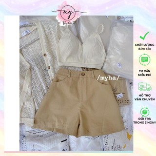 SET 3 MÓN MÙA HÈ: ÁO LƯỚI + ÁO LÓT TRONG + QUẦN SHORT NÂU AG.FASHION