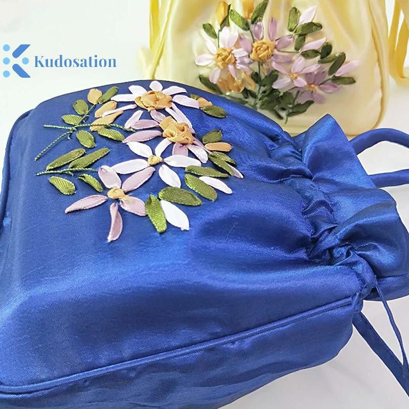 Kudosation Nhỏ Nữ Xô Túi Top Tay Cầm Nữ Túi Xách Điện Thoại Mùa Hè Ví Phong Cách Quốc Gia Thêu Họa Tiết Hoa Túi Dây Rút
