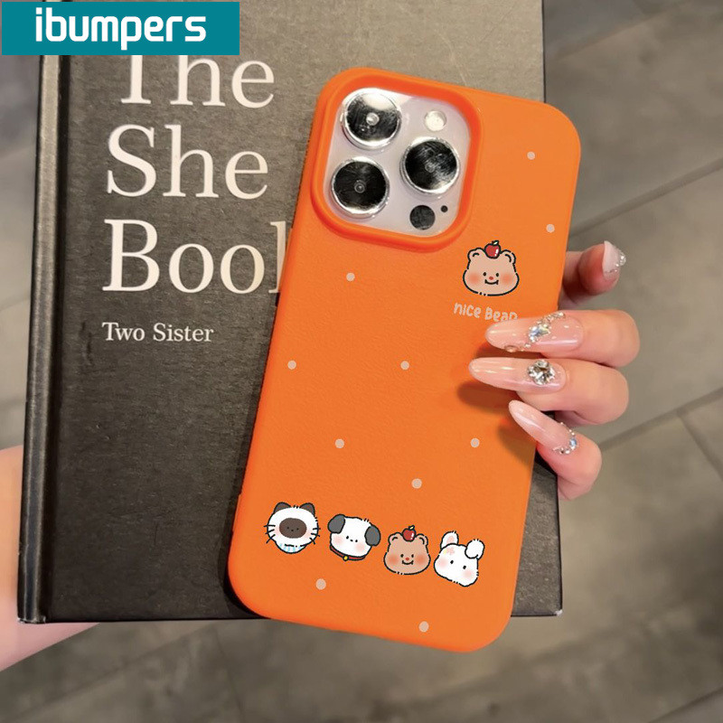 ibumpers Ốp Lưng IPhone Dễ Thương Đơn Giản Hoạt Hình Họa Tiết Động Vật Cho IPhone 16 15 14 12 13 11 Pro Max IP 7 8 Plus X XS XR Ốp Điện Thoại Mỏng Silicon Mềm Da Họa Tiết