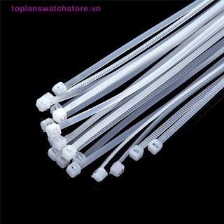 Toplanswatchstore 100 Chiếc Đai Đen Trắng Zip Dây Cáp Tự Khóa Nylon VN
