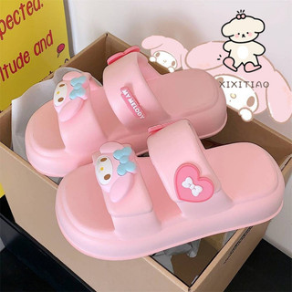 Xixitiao Sanrio Chính Hãng Co-Branded Dễ Thương Giai Điệu Giày Sandal Thời Trang Dép Nữ Mùa Hè Trong Nhà Ngoài Trời Đế Mềm Thoải Mái Flip-F
