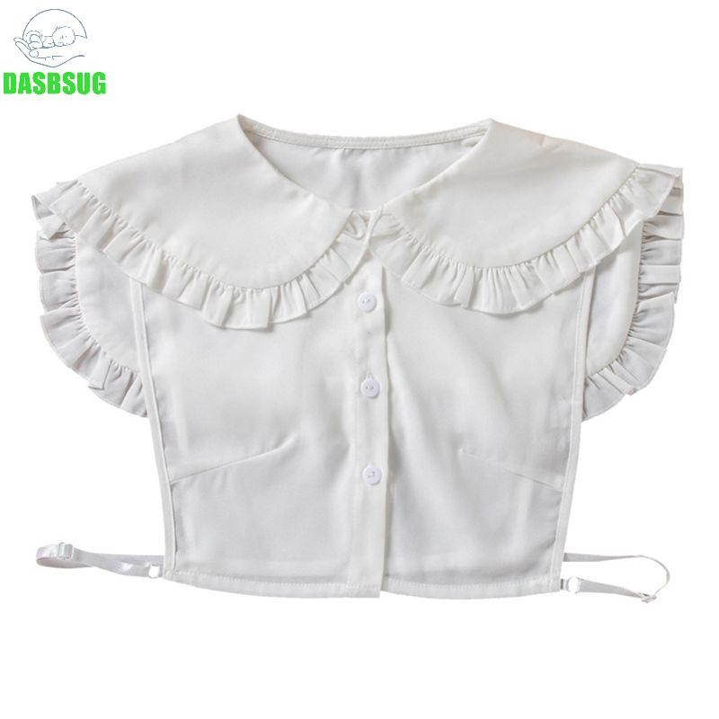 Dasbsug Phụ Nữ Nhật Bản Cô Gái Gothic Cho Búp Bê Có Thể Tháo Rời Giả Cổ Xếp Ly Xù Ve Áo Khăn Choàng Quấn Vai Swee