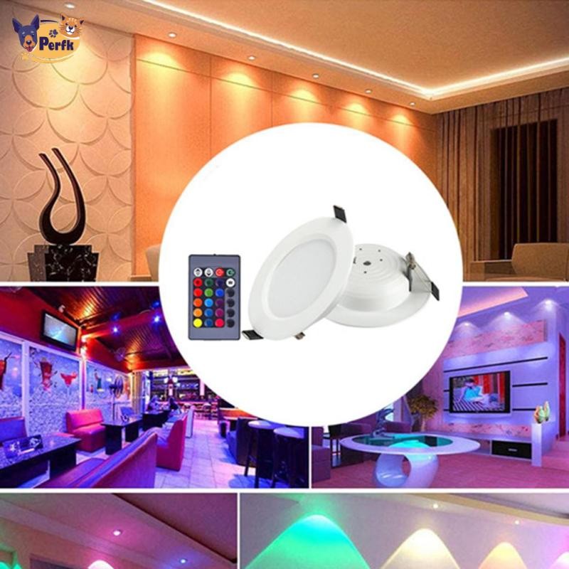 Đèn trần âm trần RGB LED Panel, Đèn trần tròn đổi màu có điều khiển