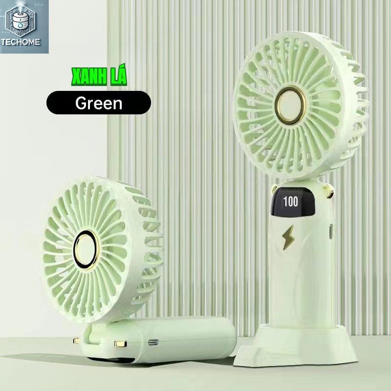 Quạt cầm tay tích điện dung lượng pin 3000 mAh sử dụng 4-8h cầm tay/đeo cổ/kê điện thoại