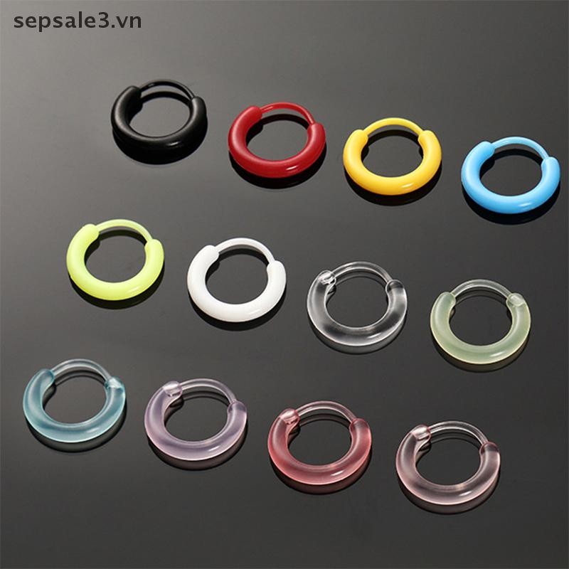 # Sepsale # 10 Chiếc Bông Tai Vòng Nhựa Nhiều Màu Sắc Bông Tai Nhỏ Dễ Thương Cho Nữ Bé Gái Khóa Tai Đa Năng Đơn Giản Phụ Kiện Trang Sức Quà Tặng.