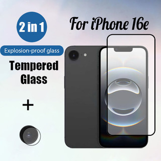 16e 2 Trong 1 Kính Cường Lực Chất Lượng Cao Bảo Vệ Màn Hình Cho iPhone 16e 16 14 13 15 12 11 Pro Max Plus 9D Kính Bảo Vệ Phim & Ống Kính Máy Ảnh