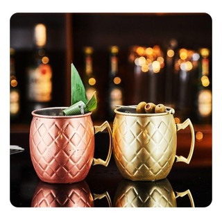 OUSXA Copper Moscow Mule Mug, Bạc 550ml Coppery Bia Cốc, Kim Loại Bền Hoa Hồng Vàng Cà Phê Thanh Drinkware