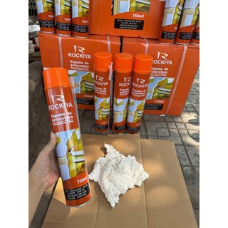 Combo 3 chai keo bọt nở 750ml bình xịt bọt nở Rockiya tỷ lệ tạo bọt cao,siêu trắng,nhanh khô