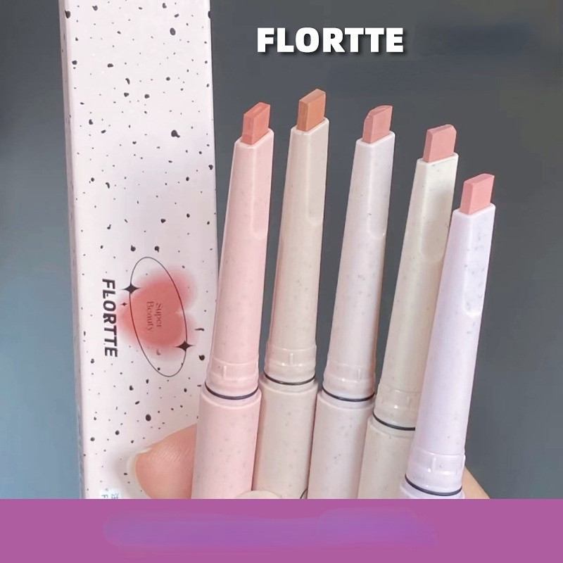 Flortte Bút Viền Môi & Son Lì Nude, Chống Nước, Bám Màu Lâu