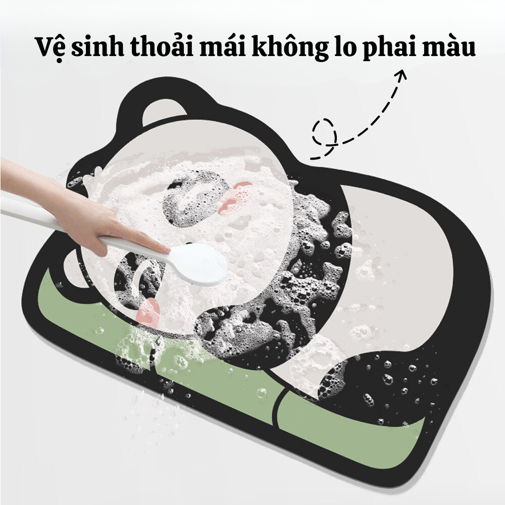 Thảm nhà tắm hút nước siêu thấm hút DINO, thảm chùi chân, trang trí hình thú cưng dễ thương