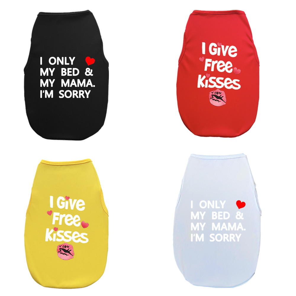 ✨ Hàng Mới Về ✨ S-2xl kiss / Love Mom quần áo chó in hình thú cưng mùa xuân hè áo vest lưới thoáng khí
