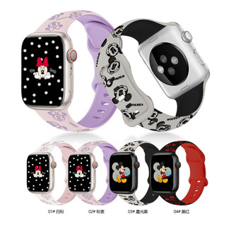 Cute cartoon Mickey silicone strap for Apple Watch Ultra 46/44/40/49/45/41/42/38/45mm iwatch Series Ultra/10/9/8/7/6/5/4/3/2/1/SE