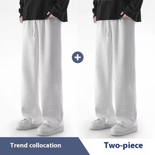 Quần Nam Màu Xám Mỹ Chân Thẳng Thể Thao Ống Rộng Quần s-4xl