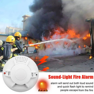 Máy dò khói Cảnh báo cháy Cảm biến quang điện có pin cho gia đình An toàn khách sạn Di động, Báo động lớn, Dễ dàng lắp đặt Độ bền enmdavn