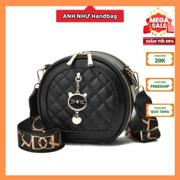 Túi đeo chéo nữ túi treo mèo xinh xắn túi xách nữ da mềm dáng tròn túi đi làm túi đi chơi nữ túi quảng châu