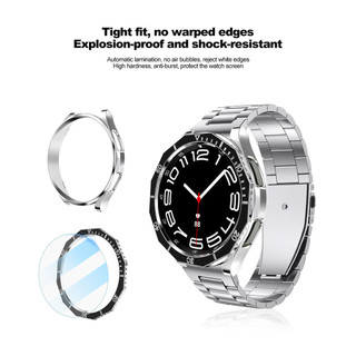 Ốp Lưng 3 Trong 1 + Vòng Viền + Phim Kính Cho Samsung Galaxy Watch 6 Classic 47MM 43MM Bảo Vệ Màn Hình Galaxy Watch 6 Ốp Lưng Cổ Điển