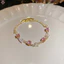 Vòng tay Zircon pha lê màu hồng nhạt dành cho nữ Thời trang bé gái Tinh tế Sáng bóng Kim cương giả Lắc tay Phụ kiện trang sức Quà tặng Mới
