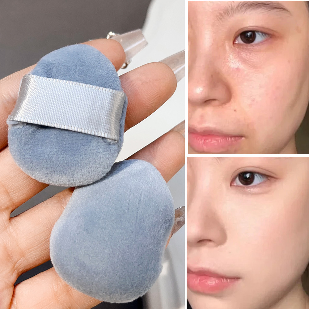 Phấn phủ ngón tay Mini ​- Bọt biển trang điểm mềm mại ướt và khô ​​- Dành cho BB Cream, Foundation, Air-Cushion, Loose Powder ​​- Puff bột tam giác nhung ​- Dụng cụ trang điểm làm đẹp cho nữ