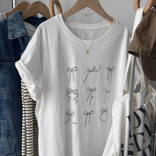 Hiixiivi Áo thun ngắn tay nữ dáng rộng Unisex cổ tròn, chất liệu cotton, form baggy