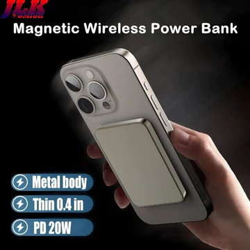 [JLK] 10000mAh Metal Magnetic Power Bank PD20W sạc dự phòng for iPhone 17 ProMax 16 15 14 13 S26 Ultra Pura 70 Note 13 Nova 12 Sạc dự phòng không dây từ tính bằng kim loại Bộ sạc nhanh mỏng Pin phụ