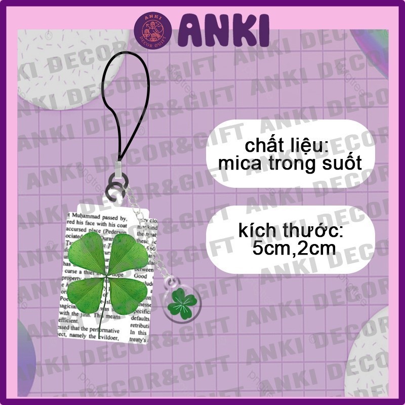 Móc khóa, keychain QUEEN OF TEARS MERCH, móc khóa mica, móc khóa in hình cỏ 4 lá, nữ hoàng nước mắt, làm quà tặng