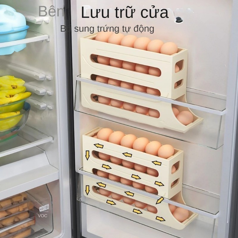 Bảo quản tủ lạnh，trượt Trứng Hộp Bảo Quản，hộp đựng trứng trượt，khay trứng tủ lạnh，Giá Đỡ Cán Tự Động Hộp Đựng Trứng
