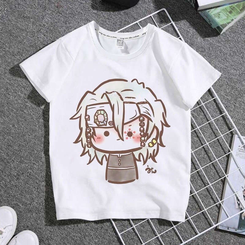 Áo thun trẻ em Demon Slayer: Kimetsu No Yaiba Áo sơ mi in hình phiên bản Q Họa tiết Áo sơ mi trẻ em hàng đầu