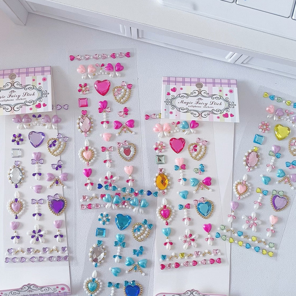 Diy Kim Cương Giả Trang Trí Mặt Mắt Trang Điểm Mũi Khoan Dùng Một Lần Hình Xăm Miếng Dán DIY Handmade Tự Dính Miếng Dán
