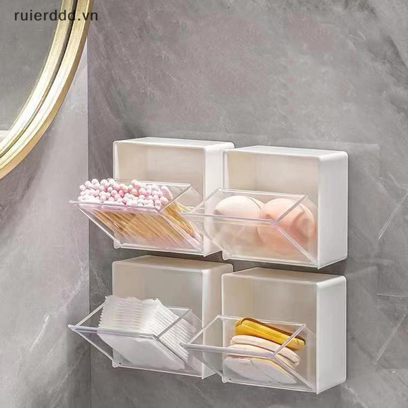 # NEW # Hộp lưu trữ treo tường Thiết kế Clam Giá đỡ lưu trữ bông nhựa.