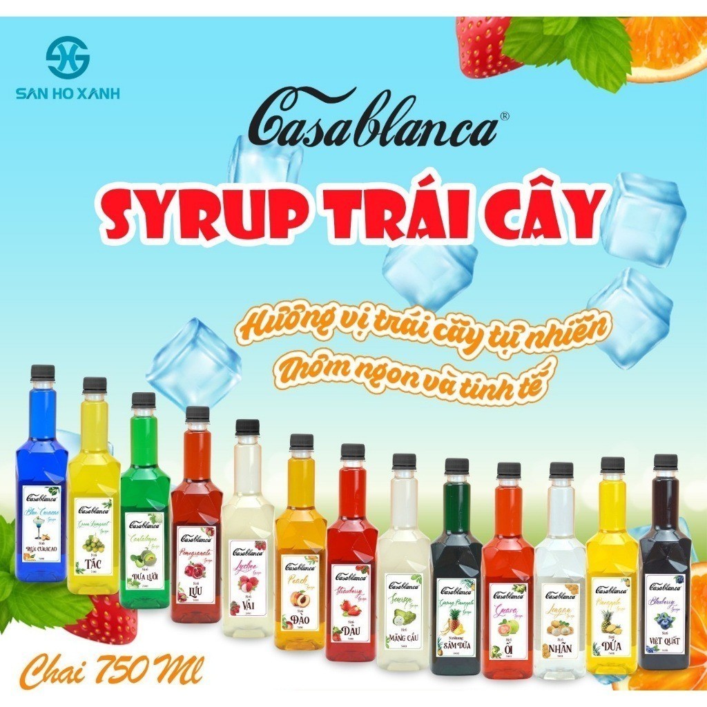 [Có sẵn] Siro Casa Blanca chai nhựa 750ml (đủ hương)