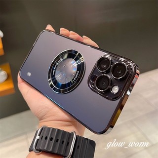 Vỏ trong suốt từ tính Tương thích cho iPhone 15 14 13 12 11 Plus Pro Max Vỏ điện thoại Vỏ bảo vệ ống kính máy ảnh