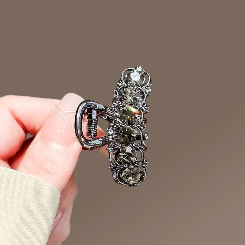 Mauropoli [Sẵn Sàng] Kim Cương Giả Cao Cấp Kích Thước Nhỏ Lấy Kẹp Nữ Phong Cách Mới Súng Đen Kẹp Tóc Kim Loại Kẹp Tóc Nổ Tóc Gãy Mũ Đội Đầu