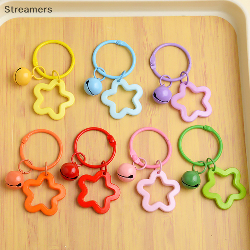 {Streamers} Móc khóa hoa đầy màu sắc với Móc khóa kim loại sáng tạo Mặt dây chuyền hoa Móc khóa Túi phụ kiện Vòng chìa khóa Mới