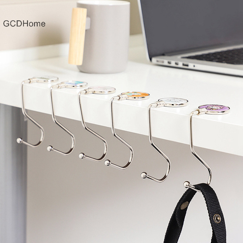 Gcdhome 1 Túi Gấp Di Động Móc Treo Ví Túi Xách Có Thể Gập Lại Móc Bàn Nữ Túi Xách Người Tổ Chức Văn Phòng Bàn Bên Móc HOT