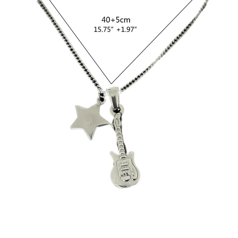 Dasbsug Guitar Ngôi Sao Vòng Cổ Có Thể Điều Chỉnh Xương Cổ Dây Chuyền Trang Sức Dành Cho Người Hâm Mộ Âm Nhạc