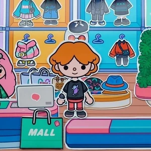 Cửa Hàng Quần Áo Búp Bê Bằng Giấy Làm toca boca book toca life world toca life world Đồ Chơi - Squishy - Kuromi - Đồ chơ