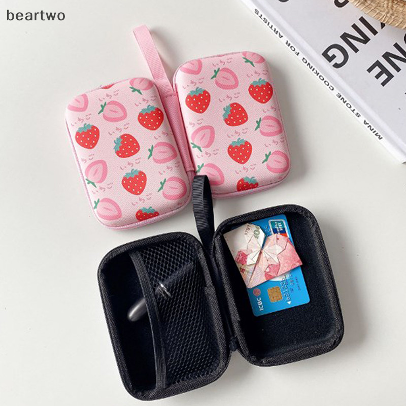 < Beartwo > Hoạt Hình Dễ Thương Họa Tiết Trái Cây Tai Nghe Cáp Dữ Liệu Túi Bảo Quản Sạc Hình Chữ Nhật Hộp Dây Kéo Túi Túi Túi Đẹp