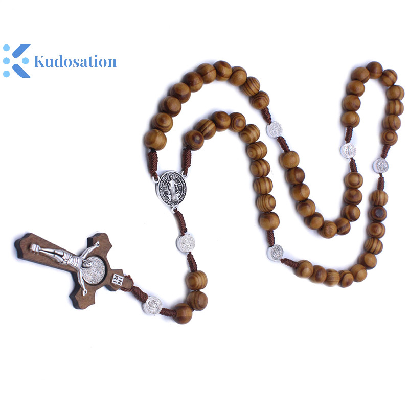Kudosation Handmade Hạt Tròn Công Giáo Mân Côi Chất Lượng Hạt Vòng Cổ Mặt Dây Tôn Giáo