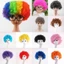 DARON Người hâm mộ bóng đá Tóc giả, Tóc giả tổng hợp Cầu vồng Afro Xoăn Chú hề Tóc giả, Trang trí vũ trường Hiệu suất Chú hề Đạo cụ gợn sóng Halloween Cosplay Tóc Giáng sinh