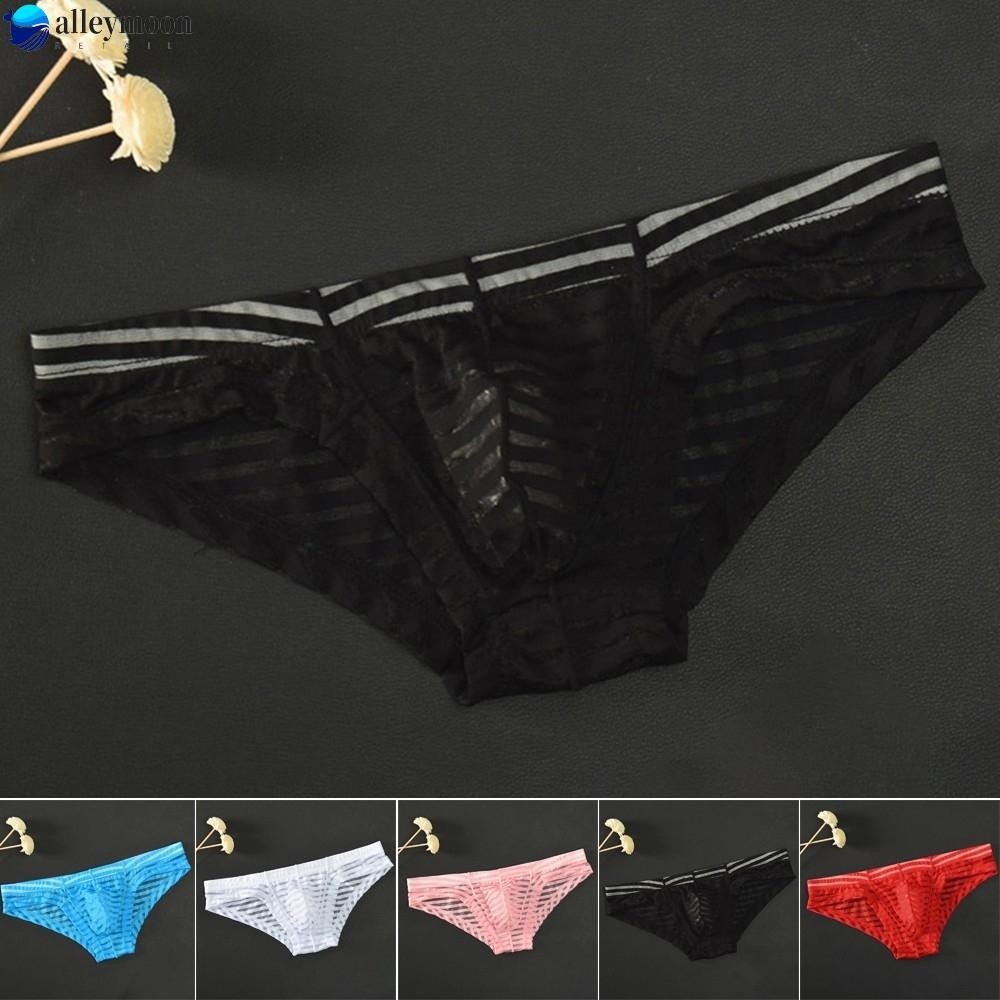 LEYM Underwear Men Mesh Replace Low-Waisted Thin Transparent Appeal Breathable