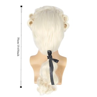 WEETW Baroque Cosplay Tóc Giả Xoăn, Cao Cấp Lịch Sử Luật Sư Thẩm Phán Tóc Giả, Sân Khấu Halloween Xám Nam Tóc Giả Trang Phục Nam Tóc Giả Trang Phục Đảng