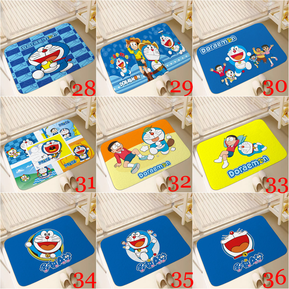 Thảm Lót Cửa Hoạt Hình Doraemon Chống Trượt 60x40cm Trang Trí Phòng Tắm